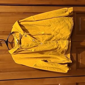 Yellow button up hoodie